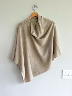 We Are Amma Natural Cocoon Multi Use Knit Poncho Nursing Cover Cream OS